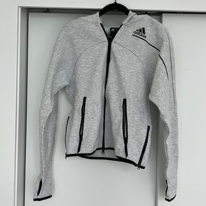 Gray and Black Adidas Zip Up Hoodie